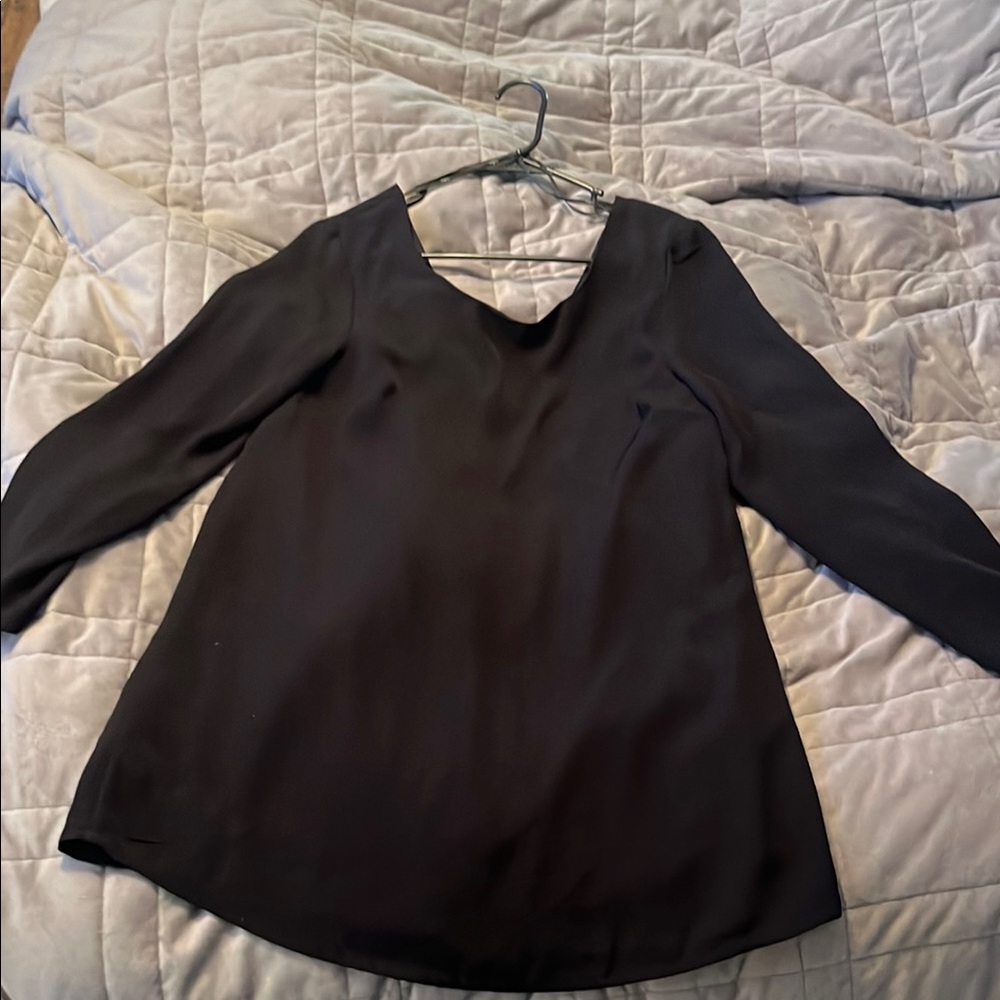 Elegant Black Long Sleeve Blouse